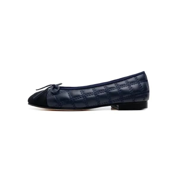 샤넬 여성 네이비 발레리나 플랫 - Chanel Womens Navy Flat Shoes … - 1
