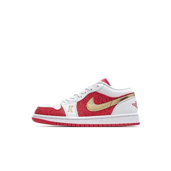 나이키 남/녀 레드 스니커즈 - Nike Air Jordan 1 Low Unisex Sne… - 1
