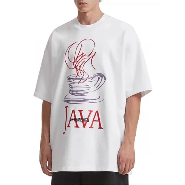 베트멍 남/녀 화이트 반팔 티셔츠 - Vetements Unisex White Tshirt… - 1