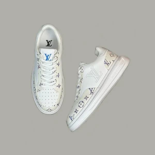 루이비통 남성 아이보리 스니커즈 - Louis vuitton Mens Ivory Sneak… - 1