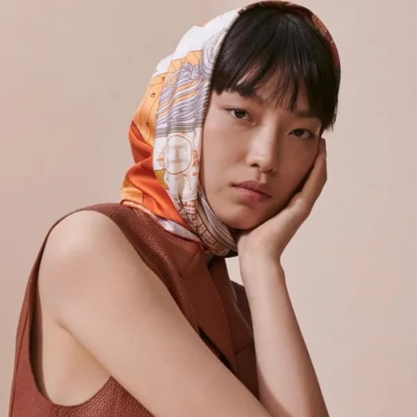 에르메스 여성 오렌지 스카프 - Hermes Womens Orange Scarf - acc… - 1