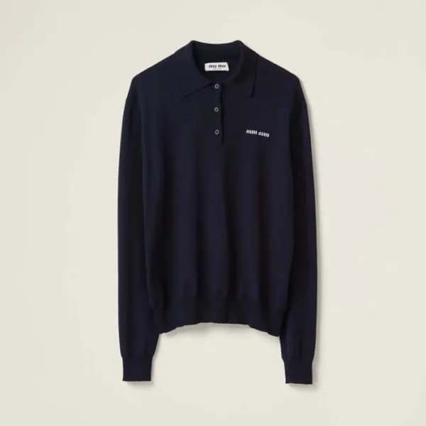 미우미우 여성 폴로 긴팔티 - Miumiu Womens Polo Tshirt - miu31… - 1