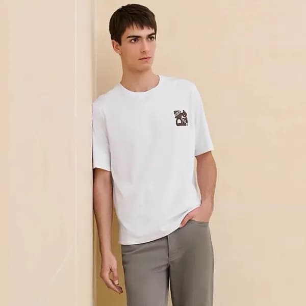에르메스 남성 라운드 반팔티 - Hermes Mens Round Tshirts - hec4… - 1