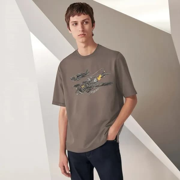 에르메스 남성 라운드 반팔티 - Hermes Mens Round Tshirt - hec50… - 1