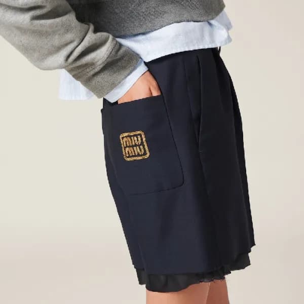 미우미우 남성 네이비 반바지 - Miumiu Mens Navy Half-pants - mi… - 1
