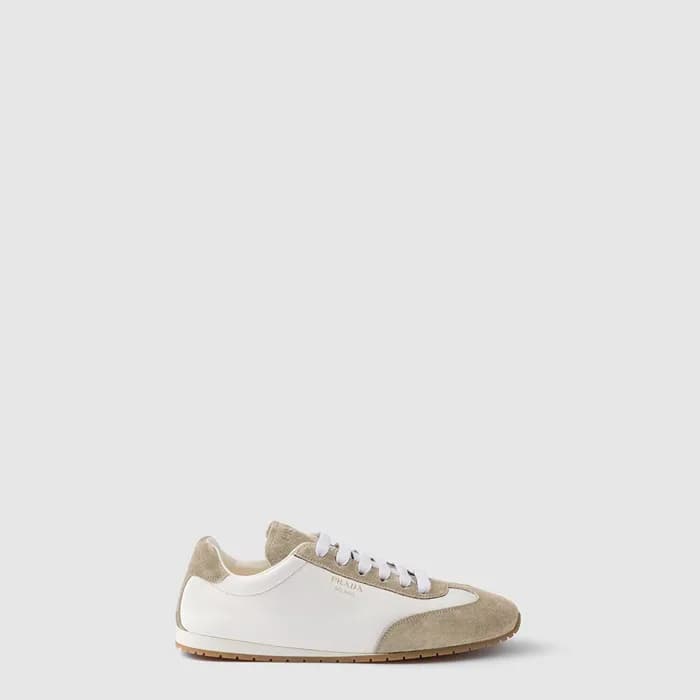 프라다 여성 나파 스웨이드 스니커즈 - Prada Nappa Leather Suede Sn… - 1