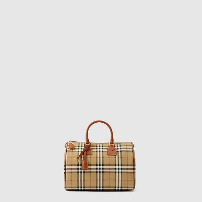 버버리 여성 미디엄 체크 볼링 백 - Burberry Womens Medium Check … - 1