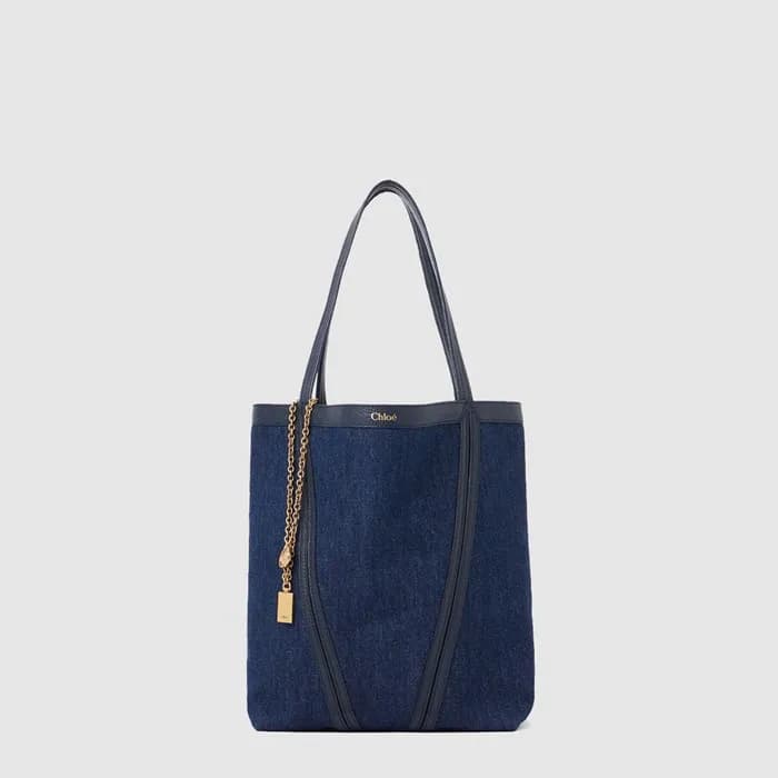 끌로에 여성 데님 스핀 토트 백 - Chloe Womens Denim Spin Tote … - 1