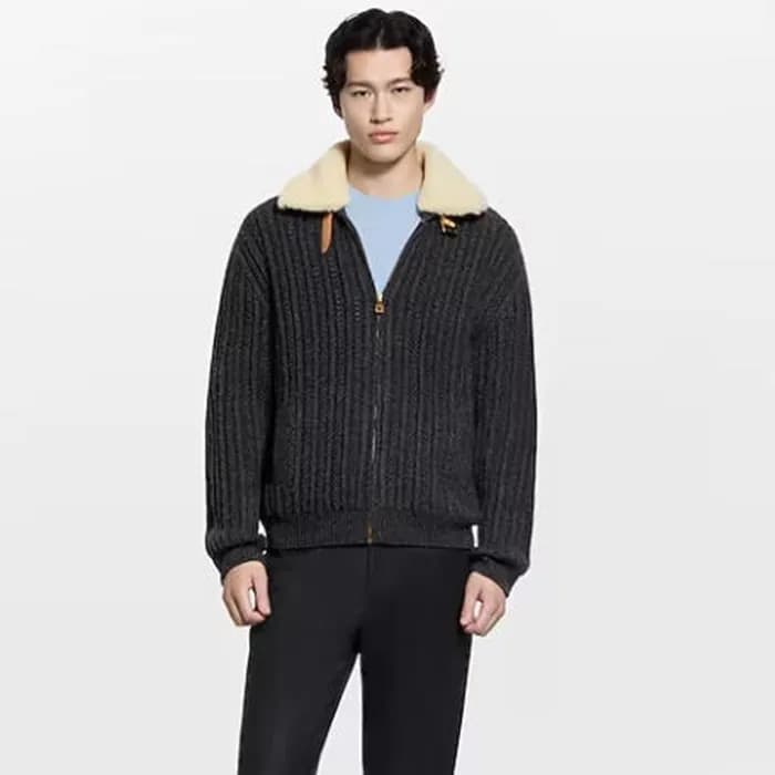 루이비통 남성 캐시미어 울 블루종 - Louis vuitton Mens Cashmere W… - 1