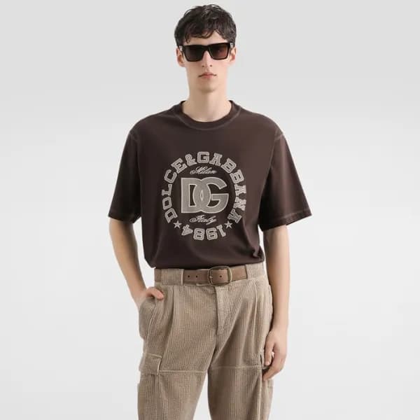 돌체앤가바나 남성 라운드 반팔 티셔츠 - Dolce&Gabbana Mens Round Ts… - 1