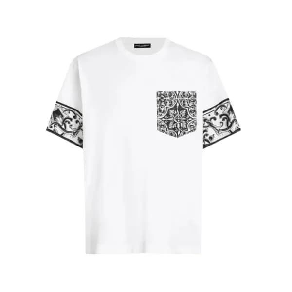 돌체앤가바나 남성 라운드 반팔 티셔츠 - Dolce&Gabbana Mens Round Ts… - 1