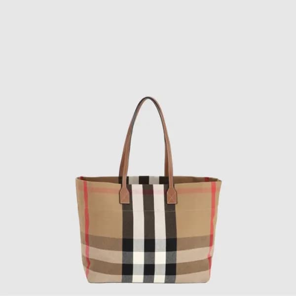 버버리 여성 체크 미디엄 토트 백 - Burberry Womens Check Medium … - 1