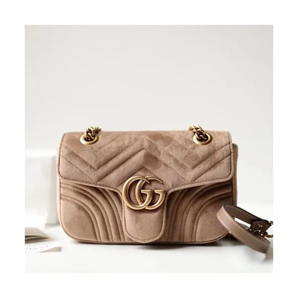 Gucci GG Marmont Matlase Velvet Women Shoulder Bag… - 1