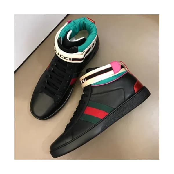 GUCCI 2018 MENS LEATHER ACE ANKLE SKEAKERS - 구찌 남성… - 1