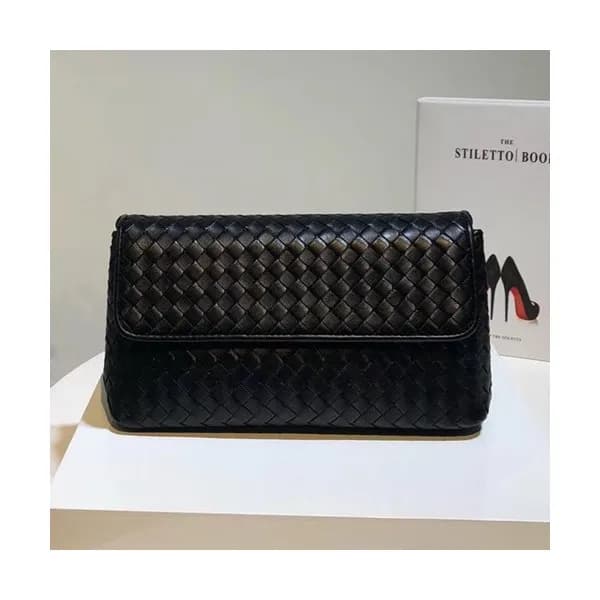 Bottega Veneta Leather Black Women Chain Cross Bag… - 1
