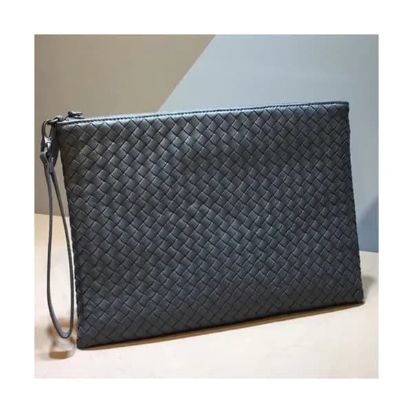 Bottega Veneta Leather Gray Clutch Bag,34cm - 보테가 …