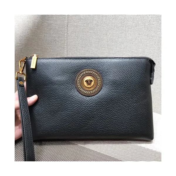 Versace Leather Clutch Bag,28CM - 베르사체 레더 남성용 클러치백… - 1