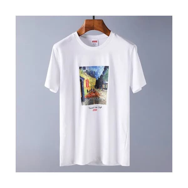 Supreme 2019 Mens Printing Crew - neck Cotton Shor… - 1