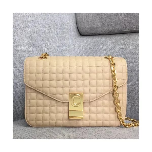 Celine C Leather Chain Shoulder Bag,22CM - 셀린느 C 레… - 1