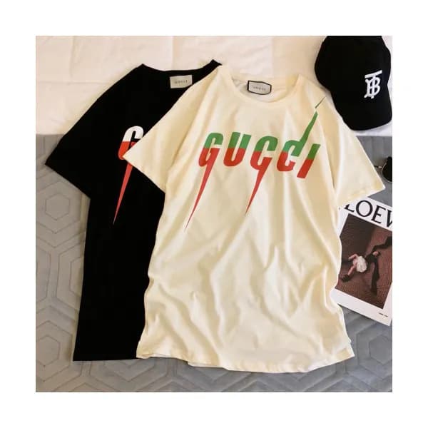 Gucci 2019 Mm/WmLogo Printing Cotton Short Sleeved… - 1