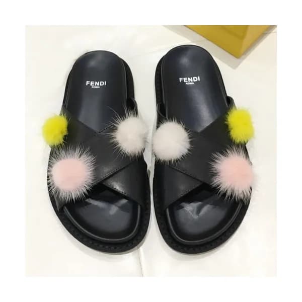 Fendi 2019 Mm/Wm Per Leather Slipper - 펜디 남자 퍼 레더 … - 1