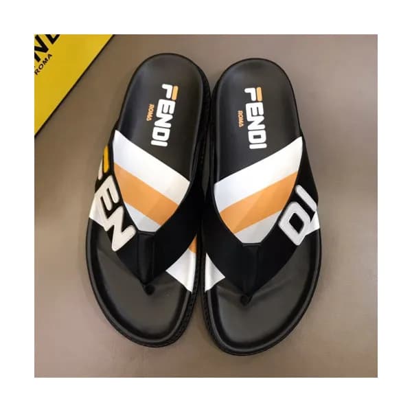 [트렌디]Fendi 2019 Mens Logo Leather Flip-flap - 펜디 남… - 1