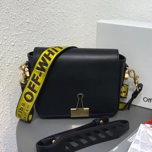 Off White 2019 Leather Binder Clip Shoulder Bag,19… - 1