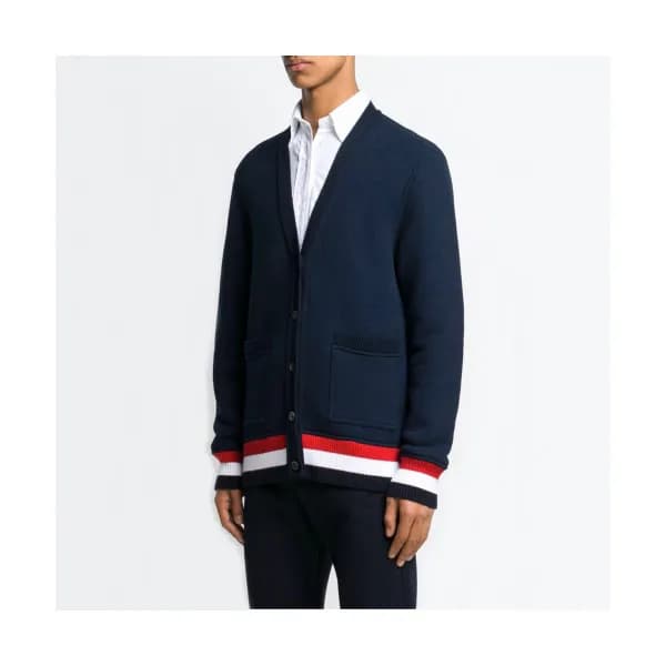 Thom Browne 2019 Mens Cotton V-neck Cardigan - 톰브… - 1