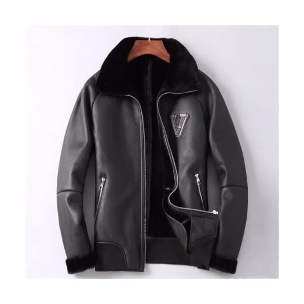 Louis vuitton 2019 Mens Logo Mink Leather Jacket -… - 1