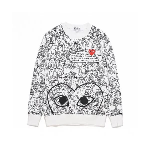 Cdgplay 2019 Unisex Print Heart Cotton Tshirts - 꼼… - 1