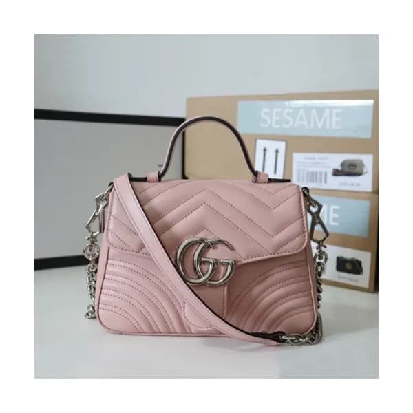 Gucci 2020 GG Marmont Women Mini Top Handle Bag,21… - 1