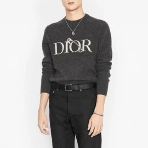 Dior 2020 Mens Retro Logo Crew-neck Sweaters - 디올 … - 1
