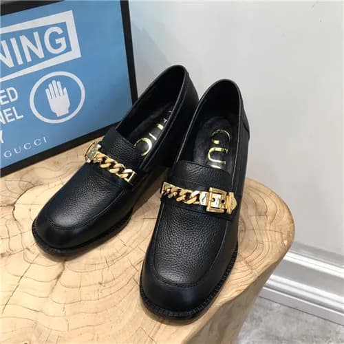Gucci 2021 Women's Leather Middle Heel Loafer … - 1