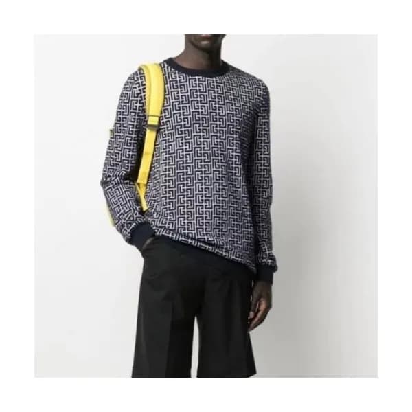 Balmain Mens Logo Sweaters Black - 발망 2021 남성 로고 … - 1