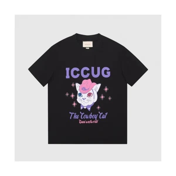 Gucci Mm/Wm Logo Short Sleeved Tshirts Black - 구찌… - 1