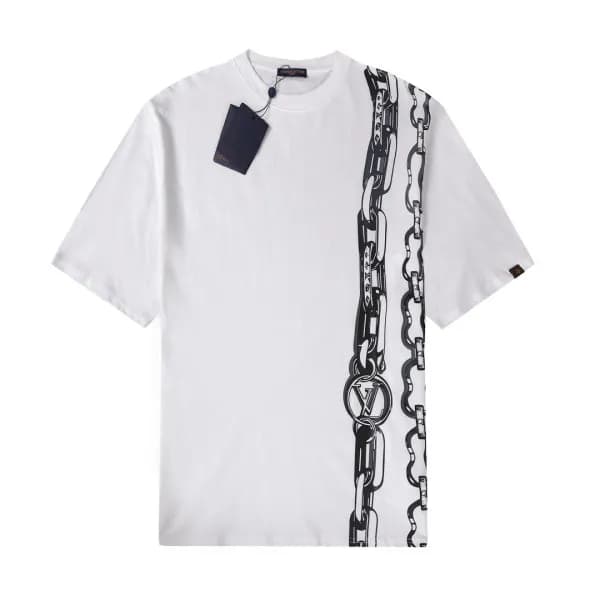 루이비통 남자 크루넥 화이트 반팔티 - Unisex White Tshirts - lou03… - 1