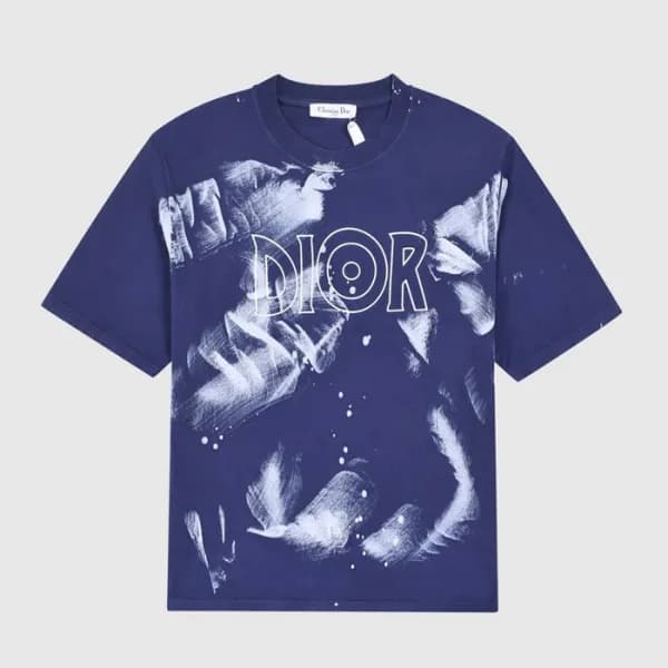 디올 남성 크루넥 블루 반팔티 - Mens Blue Tshirts - dio01703x - 1