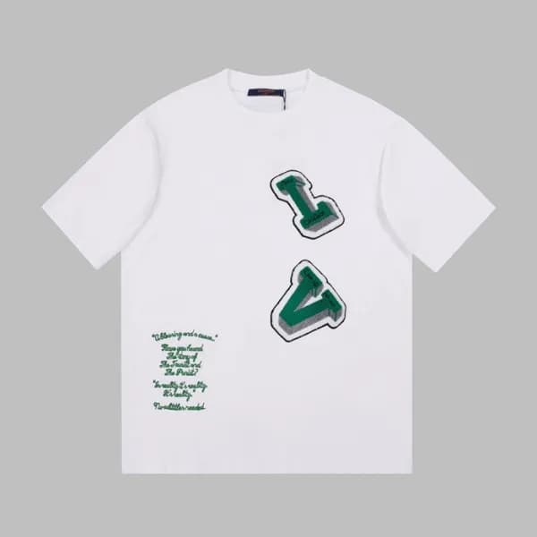 루이비통 남성 크루넥 화이트 반팔티 - Mens White Tshirts - lou0406… - 1