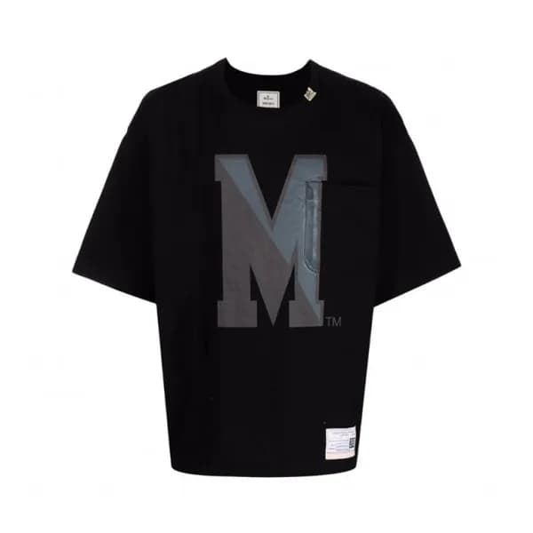 메종마르지엘라 남/녀 크루넥 블랙 반팔티 - Unisex Black Tshirts - ma… - 1