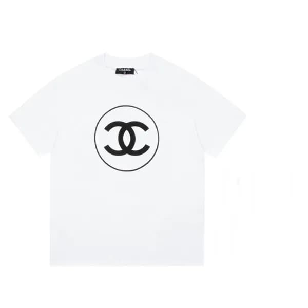 샤넬 남/녀 크루넥 화이트 반팔티 - Unisex White Tshirts - chl090… - 1