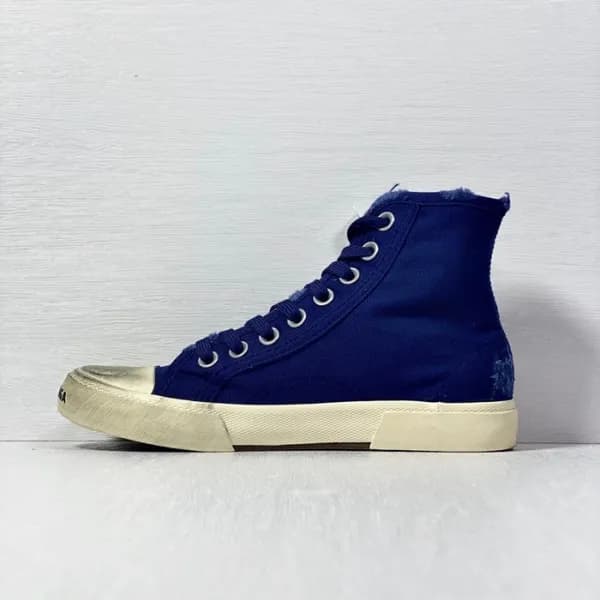 발렌시아가 남/녀 클래식 블루 하이탑 스니커즈 - Unisex Blue Sneakers -… - 1