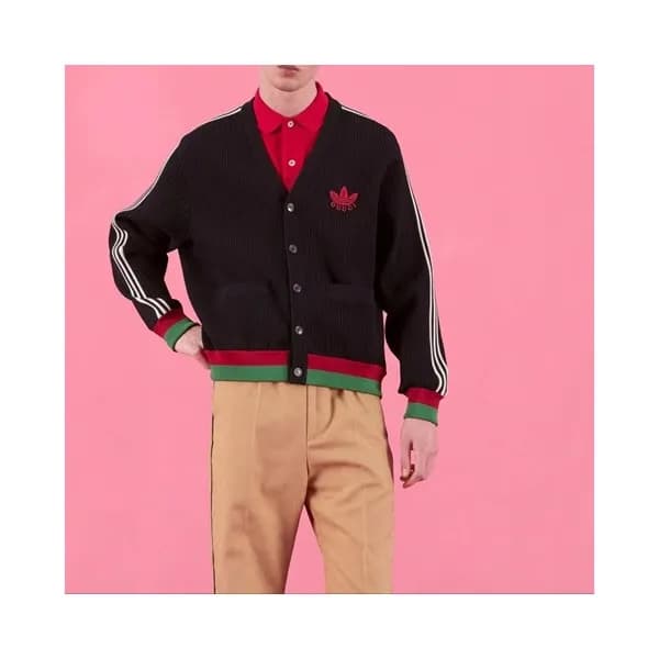 구찌 남성 브이넥 블랙 가디건 - Mens Black Cardigan - guc05159x - 1