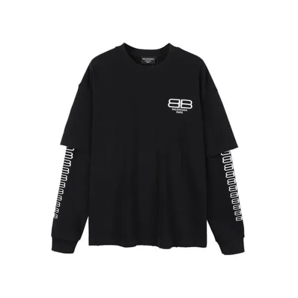 발렌시아가 남성 캐쥬얼 블랙 맨투맨 - Mens Black Tshirts - bal0168… - 1