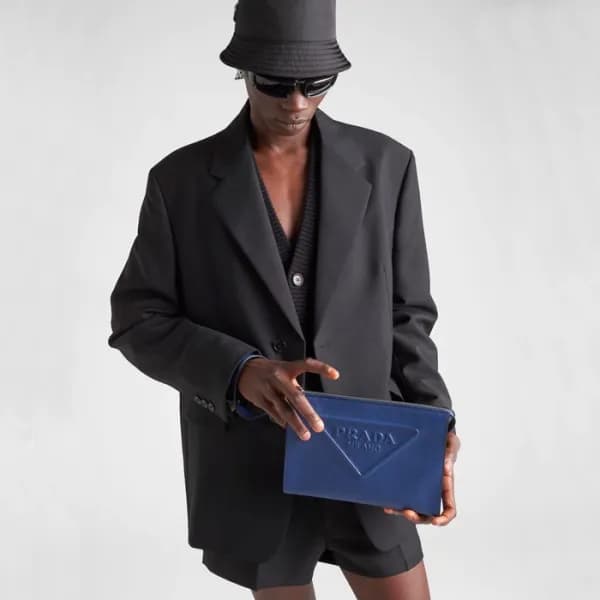 프라다 남성 블루 클러치백 - Prada Mens Blue Clutch Bag - pr25… - 1
