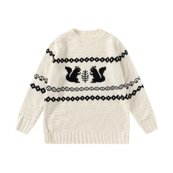 아크네 남/녀 크루넥 화이트 니트 - Acne Unisex White Knits - ace… - 1