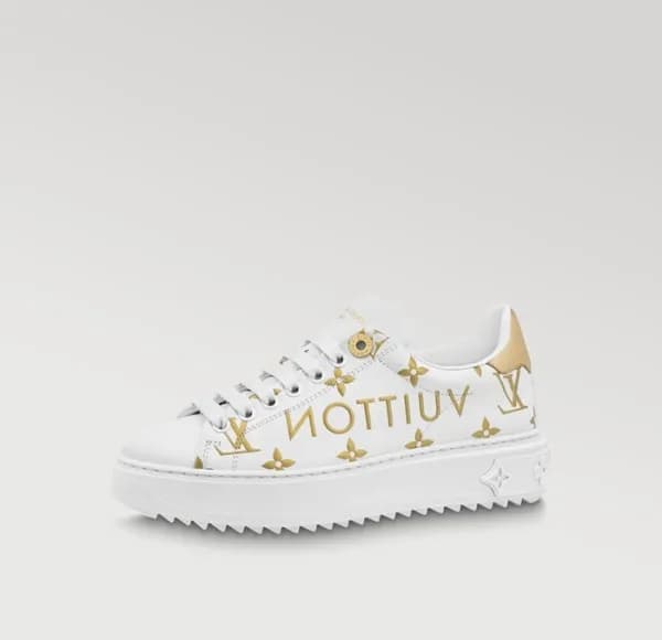 루이비통 남/녀 골드 스니커즈 - Louis vuitton Unisex Gold Sneak… - 1
