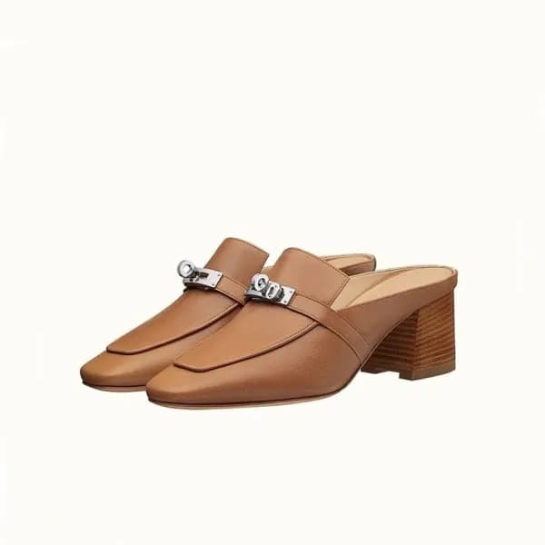 에르메스 여성 카멜 블로썸 뮬 - Hermes Womens Camel Blossom - h… - 1