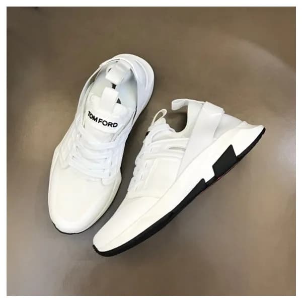 톰포드 남성 캐쥬얼 화이트 스니커즈 - Tom Ford Mens White Sneakers… - 1