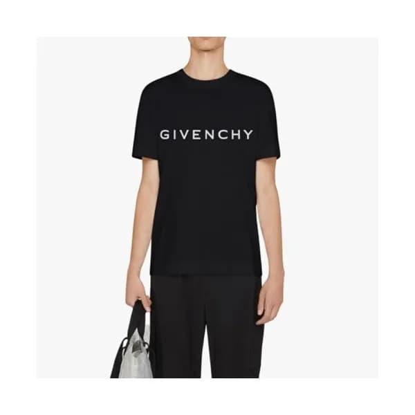 지방시 남성 크루넥 블랙 반팔티 - Givenchy Mens Black Short Slee… - 1