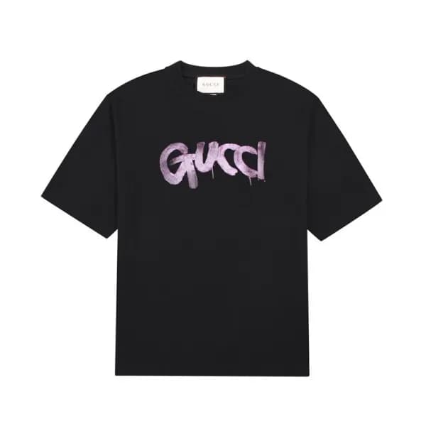 구찌 남/녀 블랙 크루넥 반팔티 - Gucci Unisex Black Short sleev… - 1